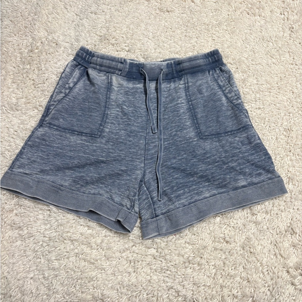 Jane and Delancey Heathered Blue Athletic Shorts - Picture 1 of 3